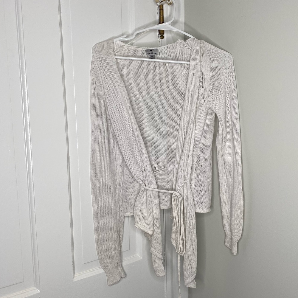 White cardigan cover up